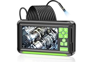 Cámara Endoscópica de Doble Lente, 4,3" Pantalla IPS Endoscopio Camara de Inspeccion con 8 Luces LED, Camara Inspeccion Tuberias Impermeable IP67, Cable Semi-Rígido de 5M, Toma Fotos y Graba Video - 1