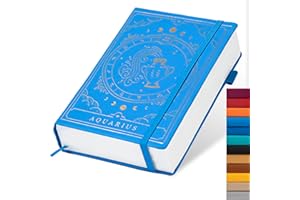 TIEFOSSI Constellations Carnet de notes A5 à couverture rigide à pois 100 g/m² 400 pages Papier à lettre Pour femmes, hommes, adolescents (Verseau)