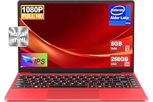 NOTODD PC Portatile Computer Portatile Laptop Celeron N4020 (fino a 2.8 GHz), Win 11 Notebook 14 Pollici con 6GB+256GB SSD Expansion 1TB 5G WiFi, BT4.2 Supporto Mouse Wireless & Protezione Tastiera -Rosso