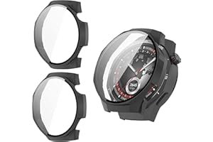 TINGYR 2-pak etui kompatybilne z Huawei Watch GT 5 Pro 46 mm, PC + szkło hartowane do ochrony ekranu, ochrona ekranu, ochrona przed upadkiem, wszystko / włącznie etui do zegarka Huawei Watch GT 5 Pro