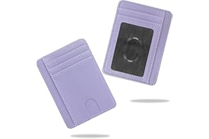 conisy Porta Carte di Credito con Blocco RFID, Sottile Tasca Frontale Portafoglio Donna, Porta Tessere Donna dal Design Minimalista (Viola)