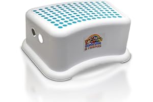 DR. WELLTHY Lama Sam & Friends - Marchepieds pour Chambre de bébé, Marche Pieds Enfant 1 Marche Antidérapant pour Apprentissage de la Propreté (Aqua)