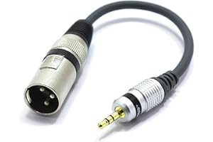 VITALCO Adaptateur XLR Mâle vers Mini Jack 3.5mm TRS Audio Prise 3 Broches Connecteur XLR vers Mâle Jack 3.5 TRS Câble de Connexion Microphone