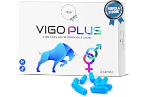 Mekià®Vigo Plus 30 Capsule per il Vigore Maschile con L-Arginina Naturale al 100% + Maca Peruviana Ginseng,Guaranà e Ashwagandha. Forte Energizzante