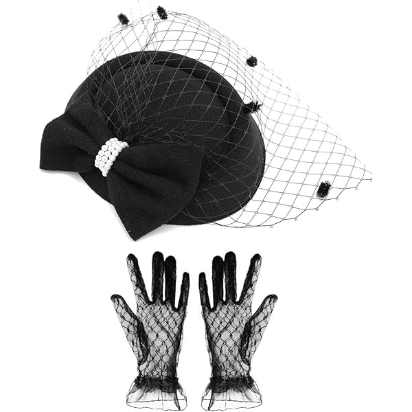 Guanti Lunghi In Pizzo Floreale Gotico - Senza Dita, Con Anello, Taglia Unica, Nero