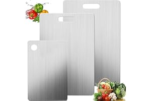 STFYUG Tagliere in Titanio per Cucina, Tagliere Acciaio Inox, Tagliere Titanio, Tagliere in Acciaio Inox Alimentare, Tagliere in Titanio, Tagliere Inox per Carne, Frutta, Verdura (3)