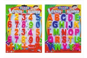 MUQSIT 52 Magnetic Fridge Alphabet Letters, Numbers & symbols. Best Way For Children To Learn ABC Alphabet & To Count, Best Magnetic Letters Educational Toy For Preschool, Learning, Spelling, Counting.