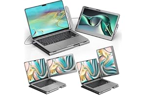 Teamgee Portable Monitor 14'', 360° Rotatable Laptop Screen Extender with FHD 1080P IPS Display, Dual Monitor fits all Laptop Macbook Windows Chrome, PC, HDMI/USB