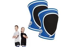Rehband PRN Original genouillères pour enfants, 1 paire, genouillères 3mm néoprène, protection pour le handball, coussinets pour le volleyball pour jeunes athlètes, Couleur:Bleu, Taille:XL