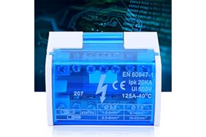 LANTRO JS Morsettiera elettrica distribuzione, Scatola di distribuzione morsettiera 207, Morsettiera quadro elettrico, Scatola di giunzione monofase a due livelli per guida DIN, prova di polvere