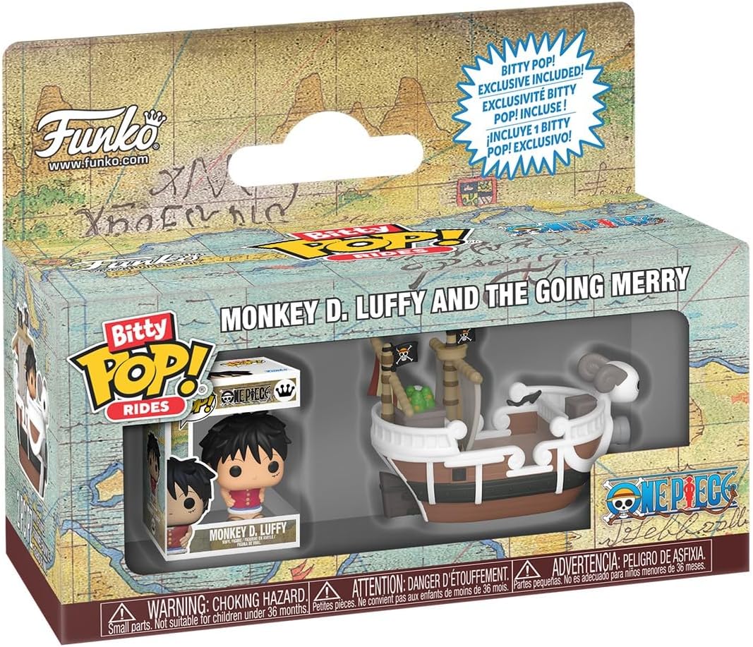 Funko Bitty Pop! Ride: One Piece - Going Merry w/Luffy​ - Figura de Vinilo Coleccionable - Idea de Regalo - Mercancía Oficial - Juguetes para niños y Adultos - Figura Modelo para coleccionistas
