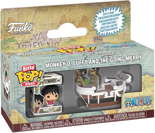 Funko Bitty Pop! Ride: One Piece - Going Merry w/Luffy - Figura de Vinilo Coleccionable - Idea de Regalo - Mercancía Oficial - Juguetes para niños y Adultos - Figura Modelo para coleccionistas - 1
