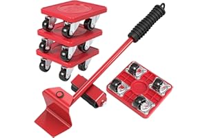 Jomdjmskes 5 Pezzi Sollevatore Mobili Set, Rullo di Trasporto per Mobili, Ruote per Mobili, Carrello per Mobili con Ruote e Set di Sollevatori per Mobili per Spostare Mobili Pesanti Frigorifero Divano