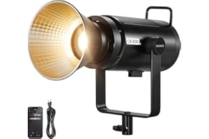 NEEWER CB200B 210W Luz Video LED 2,4G/App Control Iluminacion Video Continua COB Foco Lampara Bi Color Bowens Mount 90000Lux/1m 2700K-6500K CRI/TLCI 97+ 12 Efectos para Estudio Fotografia