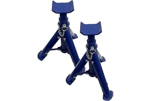 Motacare® MC2TFAS, Pair of 2 Tonne Heavy Duty Steel Fixed Base Axle Stands for Car Van, Adjustable Range of 270-360mm, Emergency Repair Lifitng Tool Perfect for Raising Vehicles