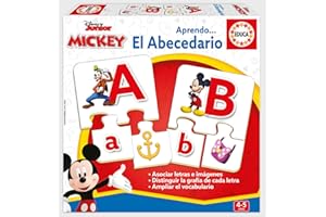 Educa - Aprendo… El Abecedario con Mickey y Sus Amigos, Juego Educativo para bebés Donde aprenderán a distinguir la grafía de Cada Letra y a Ampliar su Vocabulario, A Partir de 3 años (19328)