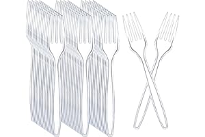 MAX SOLUTIONS Lot de 40 fourchettes transparentes ultra résistantes pour barbecue, pique-nique, camping, fête