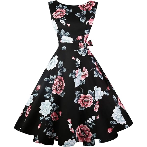 Women's Vintage 1950s Polka Dot Halter Dress - Audrey Hepburn Style Cocktail Party Dress - View #4
