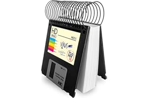 MANCHA DE CREACIÓN Taco de notas libreta pequeña hecha con disquetes de 3.5 - Bloc notas de 100 hojas blancas, floppy disk, diseño Grunge regalo friki informático retro vintage, reciclado hecho a mano tamaño 9x8,5 cm