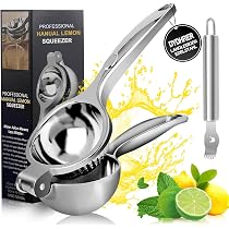 Presse-citron Manuel En Acier Inoxydable Rekix - Extracteur De Jus Robuste, Facile à Utiliser Et à Nettoyer - Pour Citrons, Limes, Petites Oranges