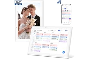 Hesmor 10,1 Zoll Digitaler Kalender mit Touchscreen Elektronischer Wandkalender & Familienplaner, 32 GB Speicher, 1280 x 800 HD Auflösung, Weiß