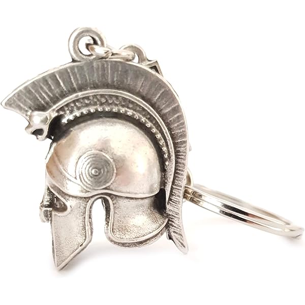 Iconsgr Porte-clés Pièce Antique Poséidon Bouclier Dieu Trident Porte-clés Bleu, Doré, 11 Cm, Or