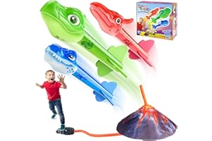 Anginne Dinosaure Fusée Jouet, Jeux de Plein Air en Famille - Cadeau Anniversaire pour Enfants