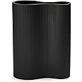 Luxe Infinity Matte Black Vase. 9” Tall Vase for Flowers. Black Ceramic Vase for Home Decor. Pampas Grass Vase. Black Flower Vase for Decor. Decorative Modern Vase. Geometric Vase Black Home Decor