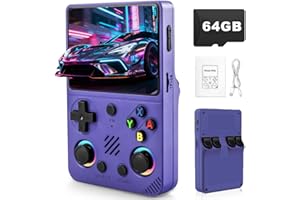 Forlarme RG36PRO Retro Video Game Console-Support 30000+ Classic Games,3.5"IPS Screen,Open Source System,64G TF card,3000mAh Battery,Portable Console for Teen or Partner - Gift for Christmas - Purple