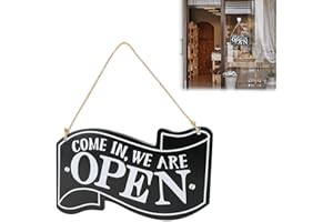 HIOSEYRE 1 Pcs Wooden Open-Closed Sign, Hanging Business Sign, Double-Sided for Door, Restaurant, Cafe, Hotel (5.3x9.84 inch)