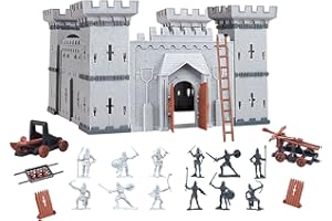 TikTakToo Pequeño castillo de caballero con figuras de reino castillo DIY (pequeño)
