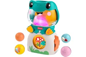 Fisher-Price Lysande rullgroda baby leksak | Aktivitetsleksak med bollsläpp, musik och ljus, 3 bollar, finmotorik, från 6 mån