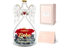 ‎MIOFULA Miofula Engel Geschenke für Frauen, Ewige Rose Hochzeitsgeschenke für Brautpaar-Du bist die Liebe Meines, Ewige Blume Liebes Geschenke für Freundin, Ehefrau zum Valentinstag, Hochzeitstag, Geburtstag