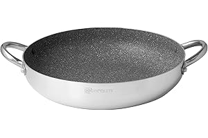 Aeternum, Grande Famiglia, Grandi Dimensioni, Tegame Antiaderente, Adatto all'Induzione, Diametro 40 cm, Alluminio, Argento