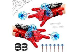 LIDEYE Super Spiderm Launcher, Set of 2 Kids Spiderm Hero Gloves, Spiderm Launcher Gloves, Wrist Toy Set, Spiderm Toy Glove, Cosplay Glove Launcher for Fans