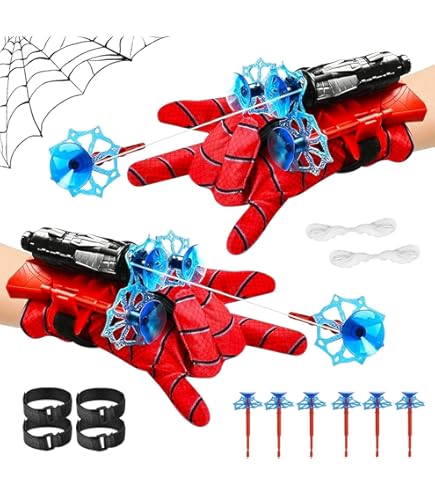 Guanti Spiderman Lancia Ragnatele - Giocattolo Bambini | Con Maschera E Tatuaggi