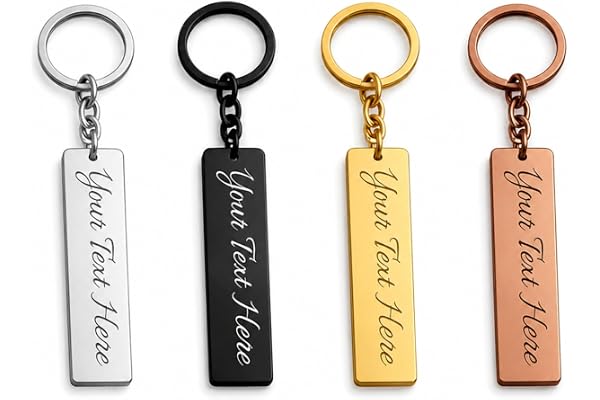 Pijera Premium Customized Metal Keychain Personalized Name Engraved Keychain for Car & House Keys Stylish Stainless Steel Gift for Men & Women