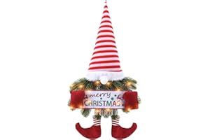 Aceshop Wiszący wieniec bożonarodzeniowy z oświetleniem LED, wieniec bożonarodzeniowy, wieniec na drzwi, wieniec bożonarodzeniowy, wieniec bożonarodzeniowy, Święty Mikołaj, ozdoba na ścianę, okno, choinkę, wieniec bożonarodzeniowy, 50 x 30 cm