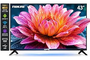 Nikai FHD LED Smart TV, Built-In Wi-Fi, 2 HDMI, Quad Core Processor, Ultra-Slim Design, Sleep Timer, Auto Power Off, NTV4300SLEDT 2 Years Warranty