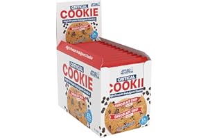 Applied Nutrition Protein Cookies – Wysokobiałkowa Przekąska, Pyszne Ciasteczko z 22g Białka na Ciasteczko (Czekoladowe Wiórki) (12 Sztuk x 73g)