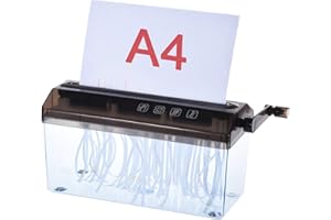 MALAYAS Distruggi-documenti di carta manuale manuale, per scuola e ufficio, A4, 23 cm.