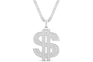 PROUSKY US Doller Shape Hip Hop Costume Necklace Gold Metal Chain 80s 90s Hip Hop Accessories for Man Women Fancy Dress Carnival Accessories Party Supplies