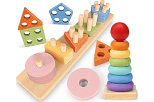 Subtail Giochi Bambini 1 Anno - Giochi Montessori 1 2 3 Anni - Gioco Legno Puzzle Bambini 1 2 Anni - Torre Montessoriana Giocattoli Bambino 1 Anno - Giochi Educativi Regalo Bambino 1 2 3 Anni