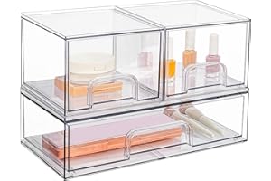 Vtopmart Boîtes de rangement avec 3 tiroirs, organiseur de coiffeuse, antidérapant, pour salle de bain, coiffeuse, bureau