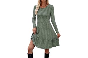 Zetieny Jumper Dress for Women Tunic Dress Ladies Long Sleeve Winter Dress UK Knitted Dress for Leggings