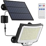 Luce Solare con Sensore di Movimento [228LED/3Modes] Luci Solari da Esterno con Telecomando, IP65 Impermeabile Lampade Solari