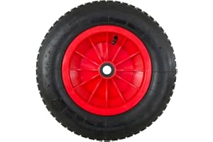 WOLFPACK LINEA PROFESIONAL Rueda Carretilla Invernadero Neumática Llanta Plástico, Ø 370 mm. Eje Ø 20 mm.