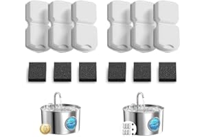 GIOTOHUN Zamiennik filtr do fontanny dla kota: 12 zamienników filtrów dla kotów - 6 węglowych i 6 piankowych