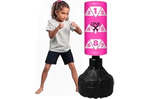 Onex Kids Punch Bag & Gloves Set – 3.5FT Free Standing Boxing Bag for Children Age 4–15 – Indoor/Outdoor Fitness, Training & Active Play