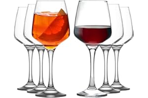 NORDIC SCHILLER LAV Premium Copas de Vino Blanco 400 ml, 6PCs Aptas para Lavavajillas,100% SIN PLOMO Copas de Vino Tinto, Copa de Vino, Vasos de Vino blanco, Vasos de Vino Tinto, Red, White Wine Glasses